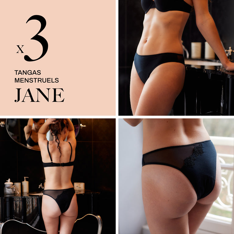 Lot de 3 tangas menstruels Jane